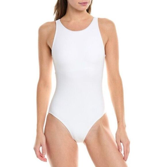 Tommy Bahama White High Neck Backless Padded One Piece Swimsuit NWT Size 4/Small - Picture 1 of 7